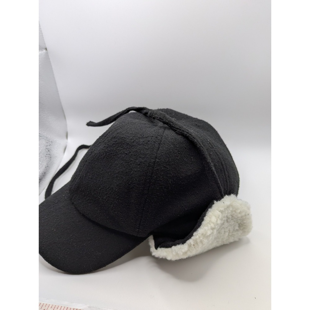Vtg Sherpa Lined Ear Flap Hat Cap Strap Fleece Ear Flap Trapper Gorpcore 90s - Picture 2 of 15
